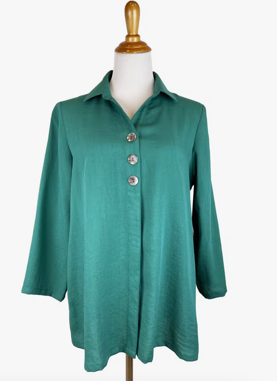 Fridaze AA366 Juilanne Linnen Blouse  - EVERGREEN