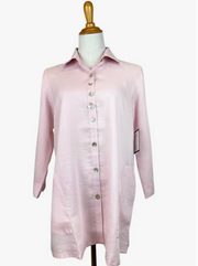 Fridaze AA268 Flower Button Linen Shirt - PETAL