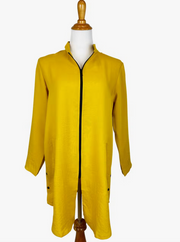 Fridaze AA218- Side Button Zippered Linen Tunic - MARIGOLD