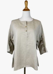 Fridaze AA36- Ripple Tide Linen Pullover- SAND