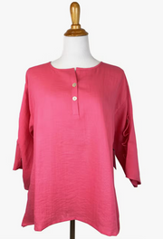 Fridaze AA36- Ripple Tide Linen Pullover- PASSION FLOWER