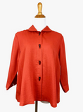 Fridaze AA85- Horn Button Linen Short Jacket- PAPRIKA