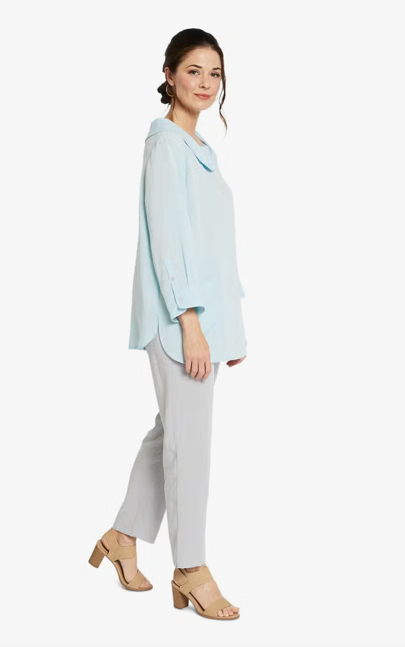 Fridaze AA272- Boat Neck Linen Pullover - SEAGLASS