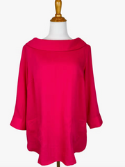 Fridaze AA272- Boat Neck Linen Pullover - STRAWBERRY