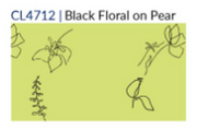 Fridaze AA272- Boat Neck Linen Pullover - BLACK FLORAL ON PEAR