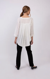 Fridaze AA210 - Anastasia Linen Pullover with Pleated Back - WHITE