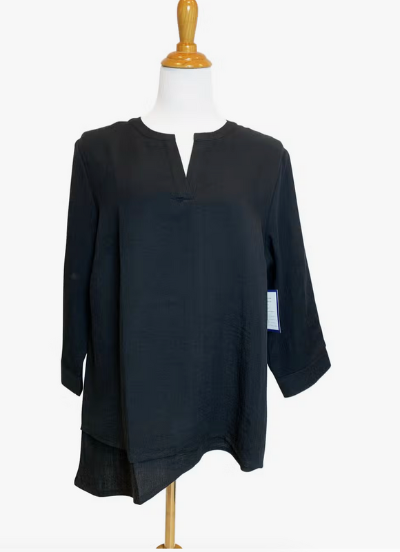 Fridaze AA300 - Olivia Pullover Linen Blouse - BLACK