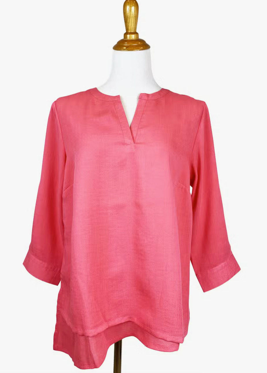 Fridaze AA300 - Olivia Pullover Linen Blouse - PASSION FLOWER