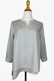 Fridaze AA300 - Olivia Pullover Linen Blouse - PEBBLE