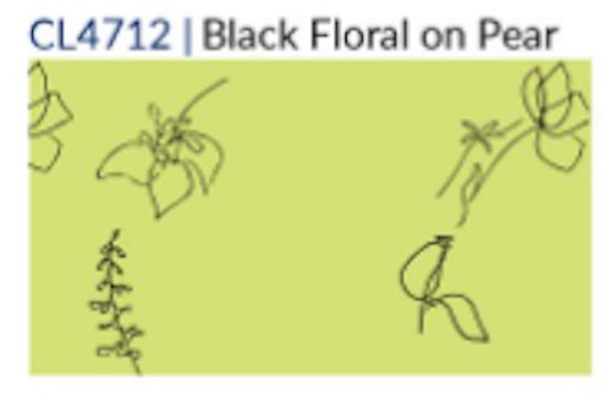 Fridaze AA08 - Three Quarters Linen -BLACK FLORAL ON PEAR