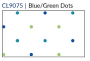 Fridaze AA08 - Three Quarters Linen - BLUE/GREEN DOTS
