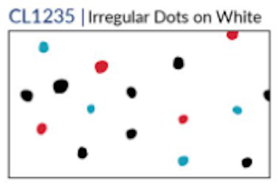 Fridaze AA08 - Three Quarters Linen - IRREGULAR DOTS ON WHITE