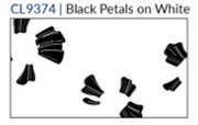 Fridaze AA08 - Three Quarters Linen - BLACK PETALS ON WHITE