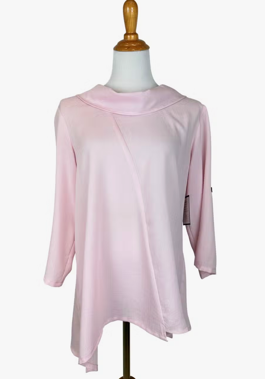 Fridaze AA380 - Ava Cowl Neck Linen Pullover - PETAL