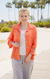 Fridaze AA392- Nadine Linen Blouse - MANDARIN