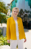 Fridaze AA385- Skylar Linen Shirt  - MARIGOLD