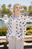 Fridaze AA385- Skylar Linen Shirt  - BLACK OCTAGONS ON WHITE