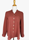 Fridaze AA385- Skylar Linen Shirt  - TERRACOTTA