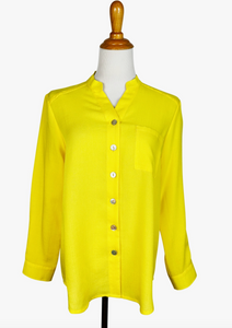 Fridaze AA385- Skylar Linen Shirt  - DAFFODIL