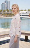 Fridaze AA386- Isla Pullover Linen Shirt - MULTI-COLOR TRIANGLES