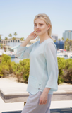 Fridaze AA386- Isla Pullover Linen Shirt - SEAGLASS