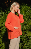 Fridaze AA370- Alyssa Linen Pullover Top - MANDARIN