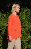 Fridaze AA370- Alyssa Linen Pullover Top - MANDARIN