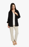 Fridaze AA22- Boyfriend Linen Shirt - BLACK