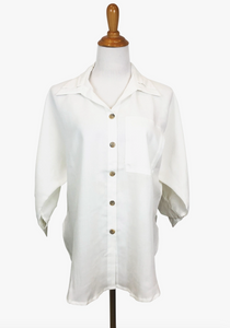 Fridaze AA22- Boyfriend Linen Shirt - WHITE