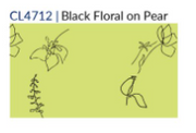 Fridaze AA68- Pleated Front Linen Tunic - BLACK FLORAL ON PEAR