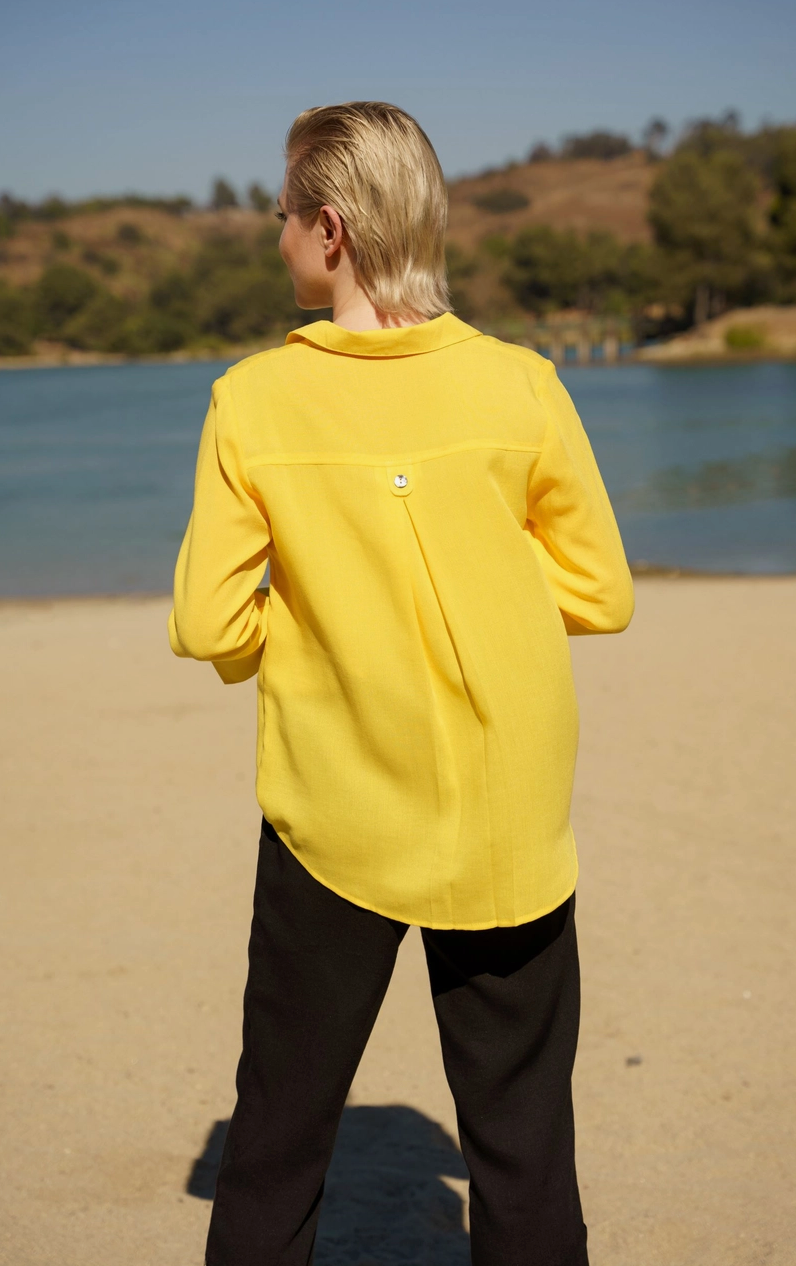 Fridaze AA375- Elle Linen Blouse - DAFFODIL