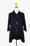 Fridaze AA183- Long Coconut Buttons Swing Linen Jacket -BLACK