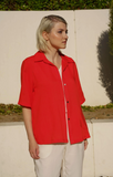 Fridaze AA367- Claire Linen Blouse - PAPRIKA