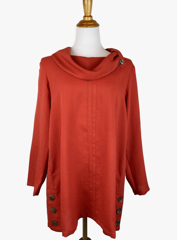 Fridaze AA372- Brooke Linen Pullover - TERRACOTTA