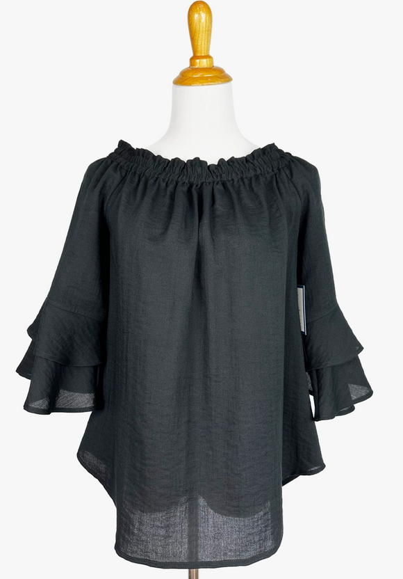 Fridaze AA289- Rumba Linen Shirt - BLACK