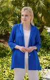 Fridaze AA329- Gwen Linen Swing Jacket - MEDITERRANEAN