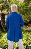 Fridaze AA329- Gwen Linen Swing Jacket - MEDITERRANEAN