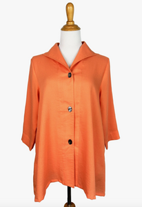 Fridaze AA329- Gwen Linen Swing Jacket - MANDARIN