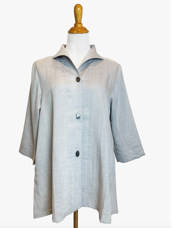 Fridaze AA329- Gwen Linen Swing Jacket - PEBBLE