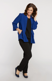 Fridaze AA137- Layered Front Linen Jacket - MEDITERRANEAN