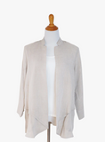 Fridaze AA137- Layered Front Linen Jacket - SAND