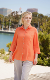 Fridaze AA224 - Veronica Button-Up Linen Blouse - MANDARIN