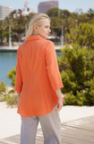 Fridaze AA224 - Veronica Button-Up Linen Blouse - MANDARIN
