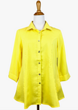 Fridaze AA224 - Veronica Button-Up Linen Blouse - DAFFODIL