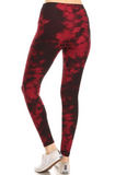 "Tye Dye" Print Leggings (Red & Black)