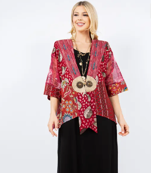 Sterling Style Frog Closure Jacket - 5841J CHERRY