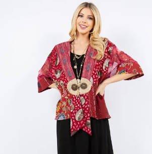Sterling Style Frog Closure Jacket - 5841J CHERRY