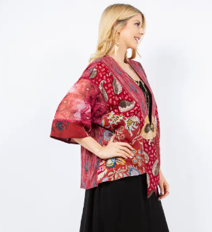 Sterling Style Frog Closure Jacket - 5841J CHERRY