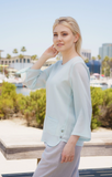 Fridaze AA386 - Isla Pullover Linen Shirt - SEAGLASS