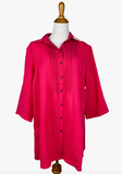 Fridaze AA206 - Front/Back Pleat Linen Tunic - STRAWBERRY